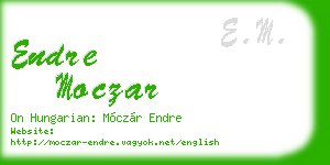 endre moczar business card