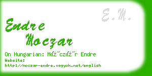 endre moczar business card